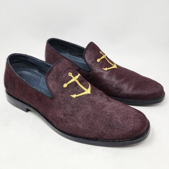 Sperry Top Sider Smoking Slipper Men 10 Overlook Burgundy Pony Anchor  STS18367 - Picture 1 of 13
